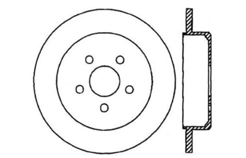 StopTech 03-09 Chrysler PTCruiser Tur / 03-05 Compatible with Dodge Neon SRT-4 Rear Left Slotted & Drilled Rotor 127.63054L