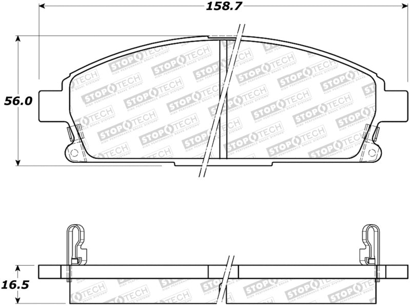 StopTech Sport Brake Pads w/Shims and Hardware Rear 309.06911