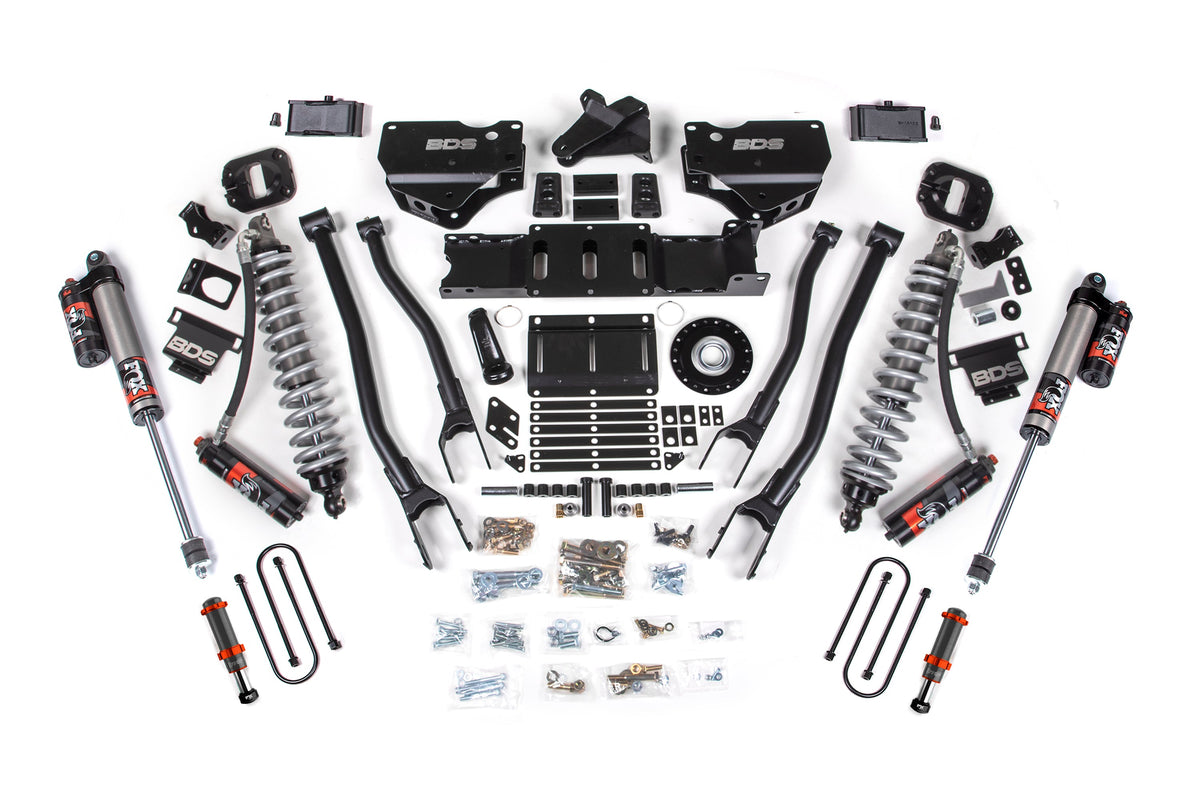 BDS 2025-2026 Fits RAM 3500 Diesel 4" 4-Link Suspension Lift Kit, 2" Rear Lift, Block W/ Overload FOX 2.5 Pes C/o FOX 2.0 Ifp Bump Stop, FOX 2.5 Pes Shocks 2158PESB