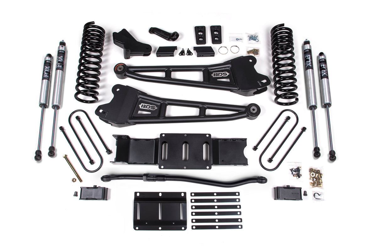 BDS 2025-2026 Fits RAM 3500 Diesel 4" Radius Arm Suspension Lift Kit, 2" Rear Lift W/o Overload, Block FOX 2.0 Ifp Ps Shocks 2152FS
