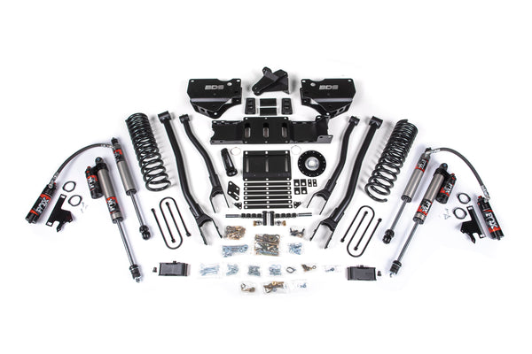 BDS 2025-2026 Fits RAM 3500 Diesel 4" 4-Link Suspension Lift Kit W/ Indexing Ring, 2" Rear Lift W/ Overload, Block FOX 2.5 Pes Shocks 2158FPE