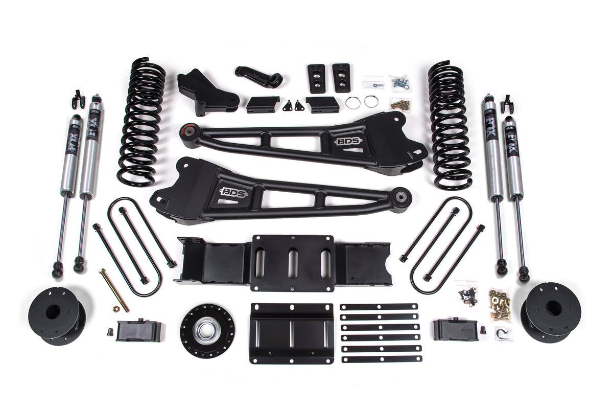 BDS 2025-2026 Fits RAM 3500 Diesel 4" Radius Arm Suspension Lift Kit W/ Indexing Ring, 3" Rear Lift, Block W/ OE Air Assist FOX 2.0 Ifp Ps Shocks 2169FS