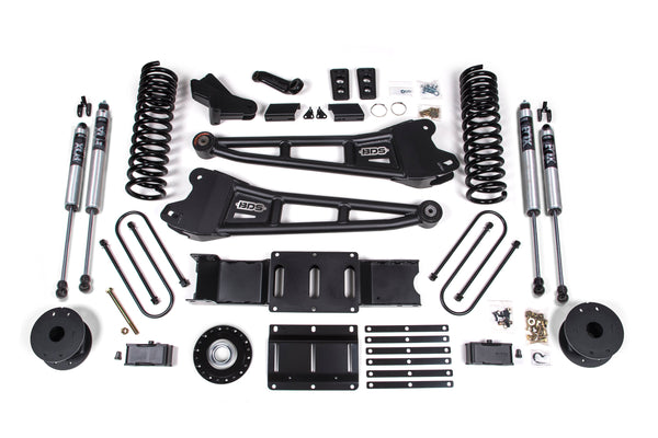 BDS 2025-2026 Fits RAM 3500 Diesel 4" Radius Arm Suspension Lift Kit W/ Indexing Ring, 3" Rear Lift, Block W/ OE Air Assist FOX 2.0 Ifp Ps Shocks 2169FS
