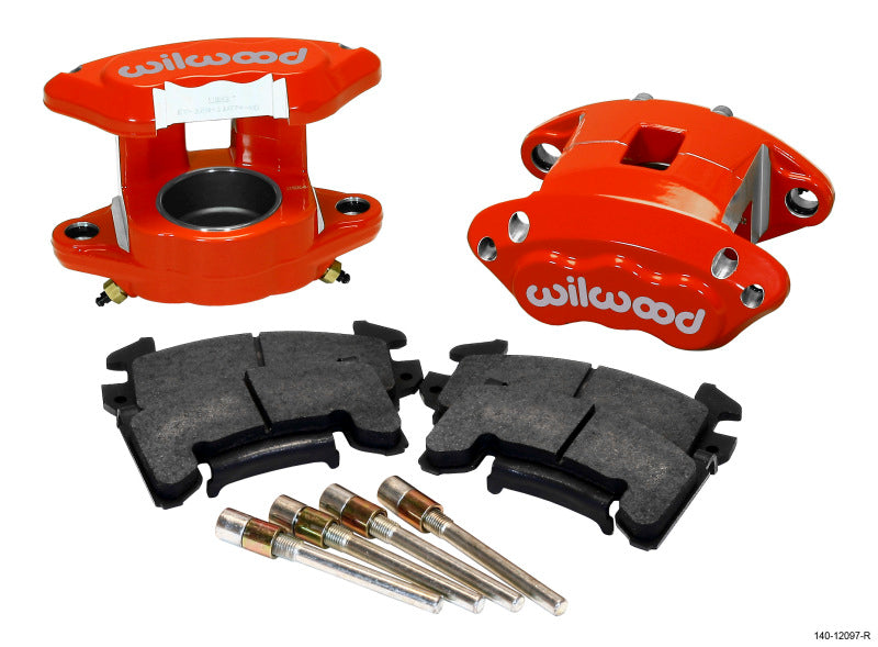 Wilwood D154 Front Caliper Kit Red 2.50in Piston 1.04in Rotor 140-12097-R