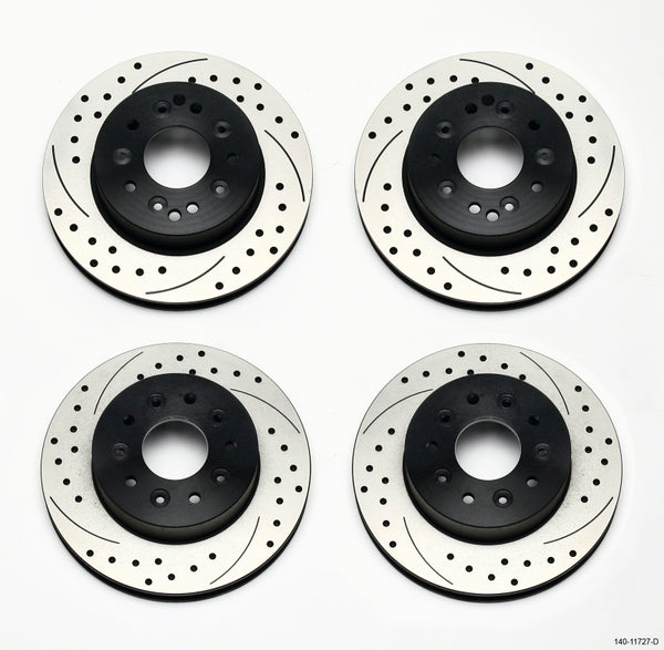 Wilwood Rotor Kit Front/Rear-Drilled 65-82 Corvette C2/C3 (1Pc Rotors) 140-11727-D