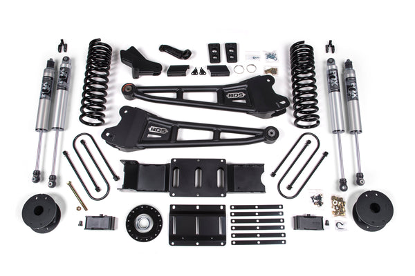 BDS 2025-2026 Fits RAM 3500 Gas 4" Radius Arm Suspension Lift Kit W/ Indexing Ring, 3" Rear Lift, OE Air Bag FOX 2.5 Ifp Ps Shocks 2174PS