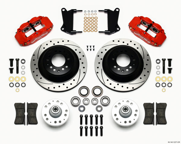 Wilwood Narrow Superlite 6R Front Hub & 1PC Rtr Kit 12.88in Dril -Red 67-69 Camaro 64-72 Nova 140-12271-DR