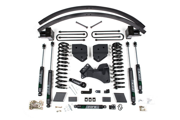 ZONE 2017-2019 Fits Ford F350/350 6" Suspension Lift Kit, 3" Rear, Block, Gas, 3 Leaf Main Nitro Shocks ZONF113N