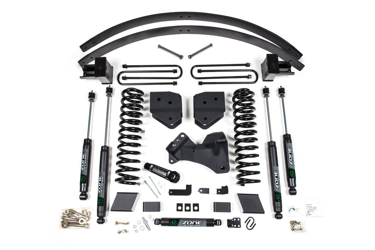 ZONE 2017-2019 Fits Ford F350/350 6" Suspension Lift Kit, 3" Rear, Block, Gas, 3 Leaf Main FOX Adventure Series Shocks ZONF113F