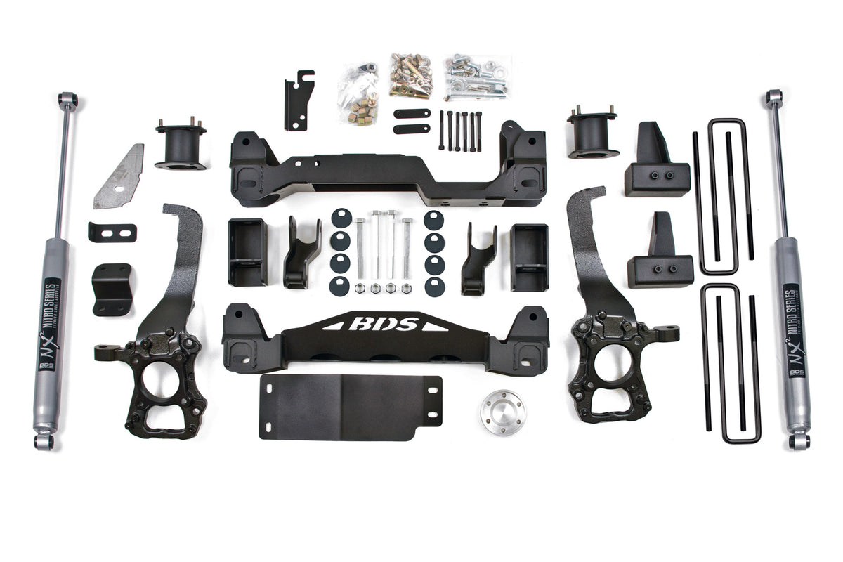 BDS 2009-2013 Fits Ford F150 4WD 6" Suspension Lift Kit, 4" Rear Lift, Block N/a, Nitro Shocks 2267H