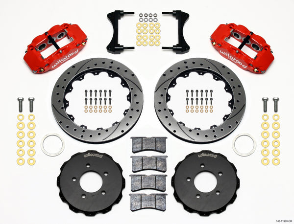 Wilwood Narrow Superlite 6R Front Hat Kit 12.88in Drill Red 2006-Up Civic / Crz 140-11978-DR