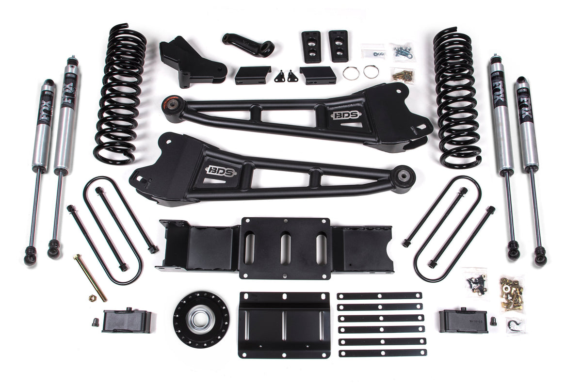 BDS 2025-2026 Fits RAM 3500 Gas 4" Radius Arm Suspension Lift Kit W/ Indexing Ring, 2" Rear Lift W/ Overload, Block FOX 2.0 Ifp Ps Shocks 2173FS
