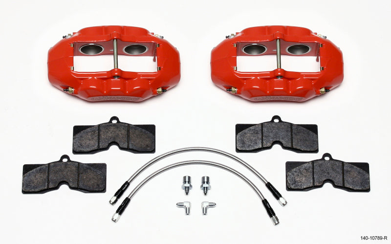 Wilwood D8-4 Front Caliper Kit Red Corvette C2 / C3 65-82 140-10789-R