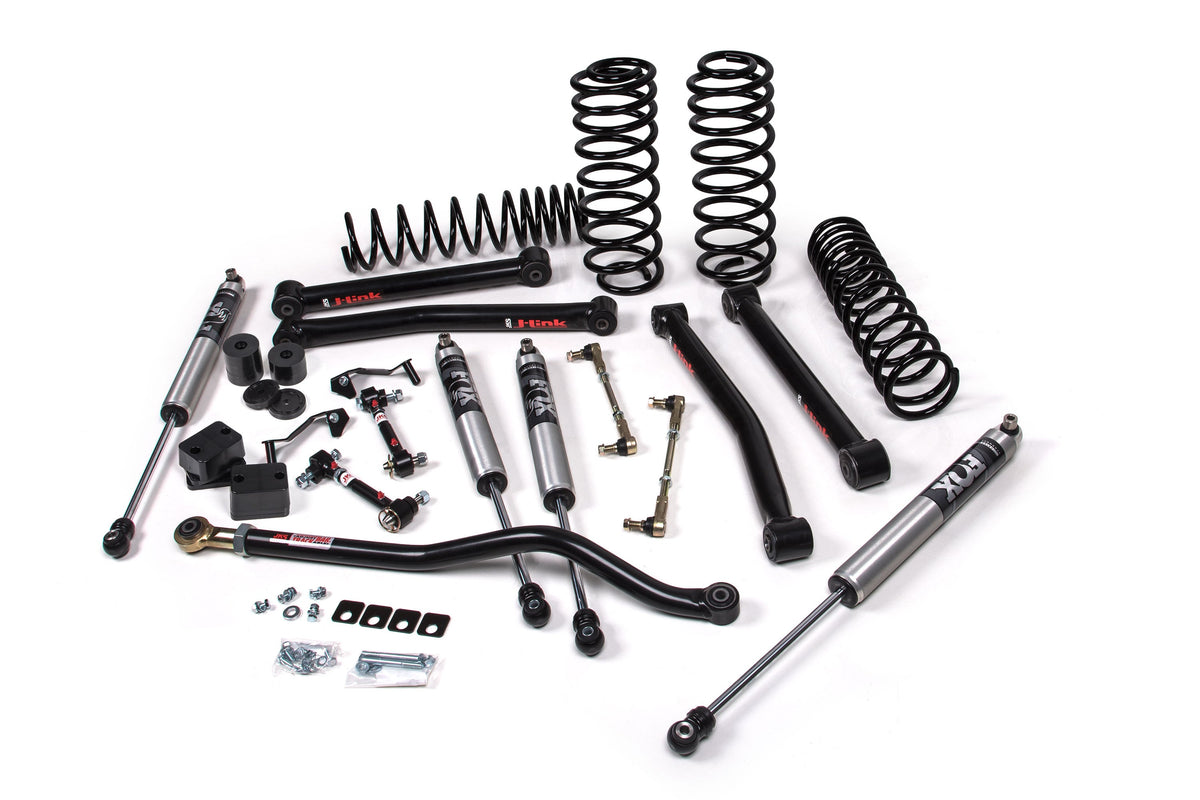 JKS 2018-2025 Fits Jeep Wrangler JL - 4Dr - J-Konnect 3.5" Suspension Lift Kit - HD Rate Coil Springs Front, Rear - JSpec Shocks Front, Rear, Fits 2018-2025 Jeep Wrangler JL JSPEC124K