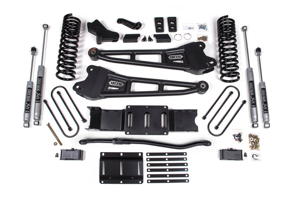 BDS 2025-2026 Fits RAM 3500 Diesel 4" Radius Arm Suspension Lift Kit, 2" Rear Lift W/o Overload, Block NX2 Shocks 2152H