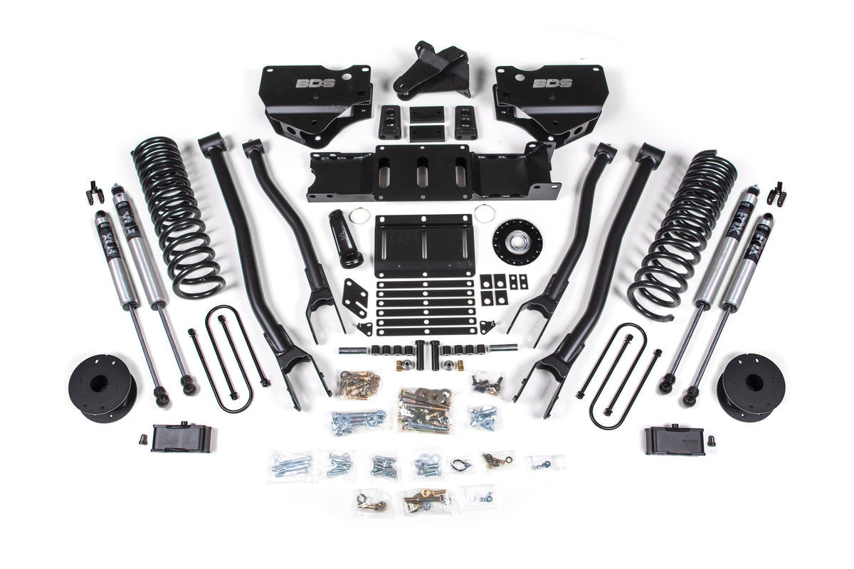 BDS 2025-2026 Fits RAM 3500 Diesel 4" 4-Link Suspension Lift Kit W/ Indexing Ring, 3" Rear Lift, Block W/ OE Air Assist FOX 2.0 Ifp Ps Shocks 2159FS