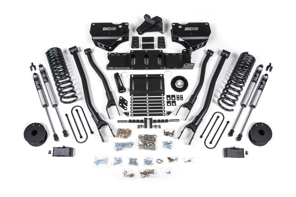BDS 2025-2026 Fits RAM 3500 Diesel 4" 4-Link Suspension Lift Kit W/ Indexing Ring, 3" Rear Lift, Block W/ OE Air Assist FOX 2.0 Ifp Ps Shocks 2159FS