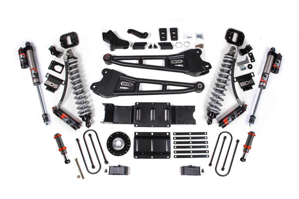 BDS 2025-2026 Fits RAM 3500 Diesel 4" Radius Arm Suspension Lift Kit W/ Indexing Ring, 2" Rear Lift, Block W/o Overload FOX 2.5 Pes C/o FOX 2.0 Ifp Bump Stop, FOX 2.5 Pes Shocks 2167PESB