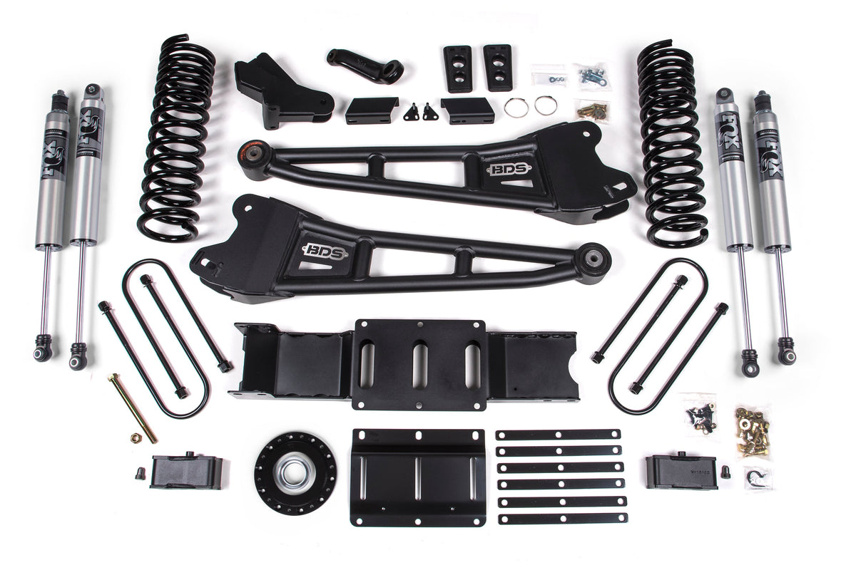 BDS 2025-2026 Fits RAM 3500 Gas 4" Radius Arm Suspension Lift Kit W/ Indexing Ring, 2" Rear Lift W/ Overload, Block FOX 2.5 Ifp Ps Shocks 2173PS