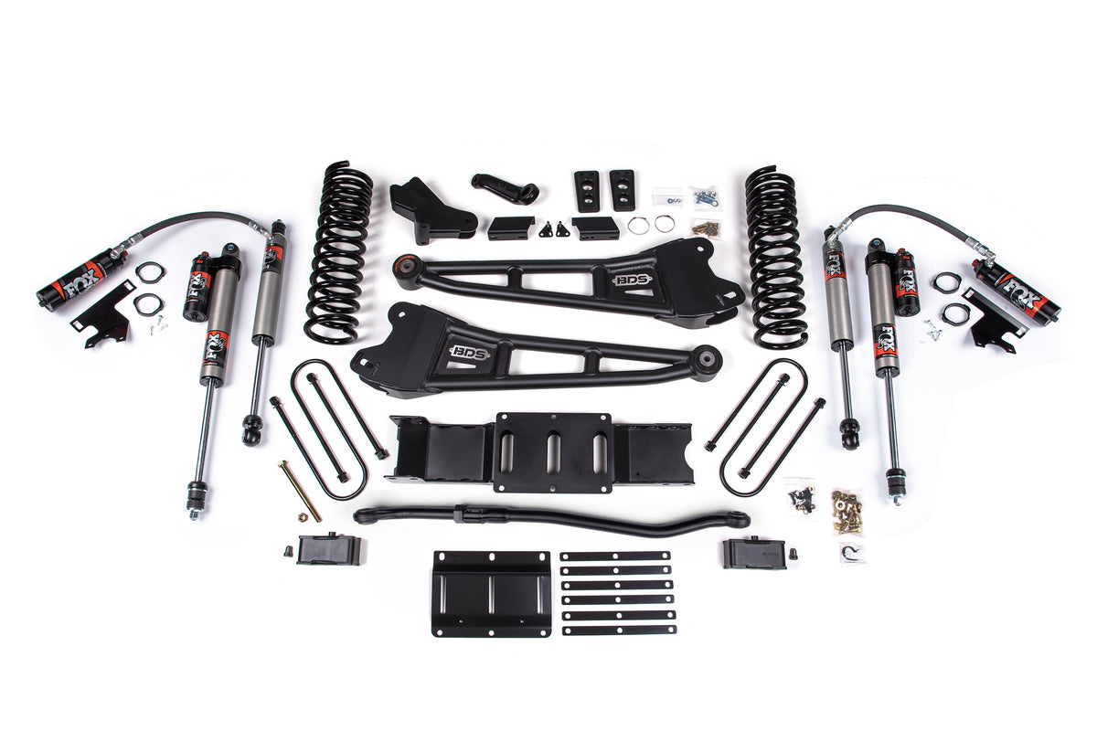 BDS 2025-2026 Fits RAM 3500 Diesel 4" Radius Arm Suspension Lift Kit, 2" Rear Lift W/ Overload, Block FOX 2.5 Pes Shocks 2153FPE