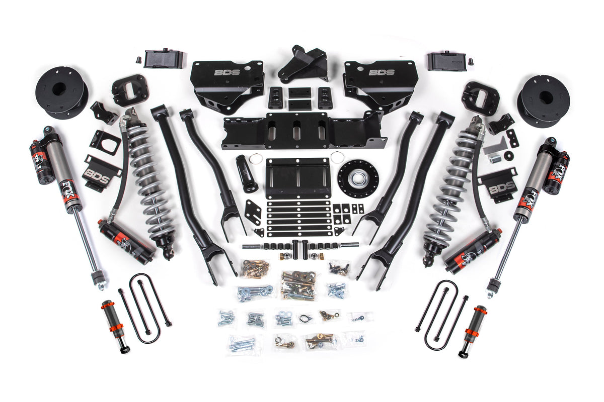 BDS 2025-2026 Fits RAM 3500 Diesel 4" 4-Link Suspension Lift Kit W/ Indexing Ring, 3" Rear Lift, Block W/ OE Air Assist FOX 2.5 Pes C/o FOX 2.0 Ifp Bump Stop, FOX 2.5 Pes Shocks 2159PESB