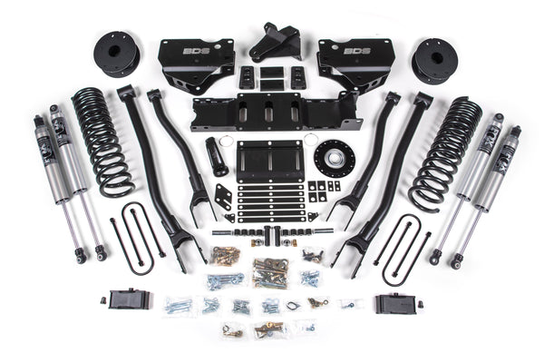 BDS 2025-2026 Fits RAM 3500 Diesel 4" 4-Link Suspension Lift Kit W/ Indexing Ring, 2" Rear Lift W/o Overload, Block FOX 2.5 Ifp Ps Shocks 2157PS