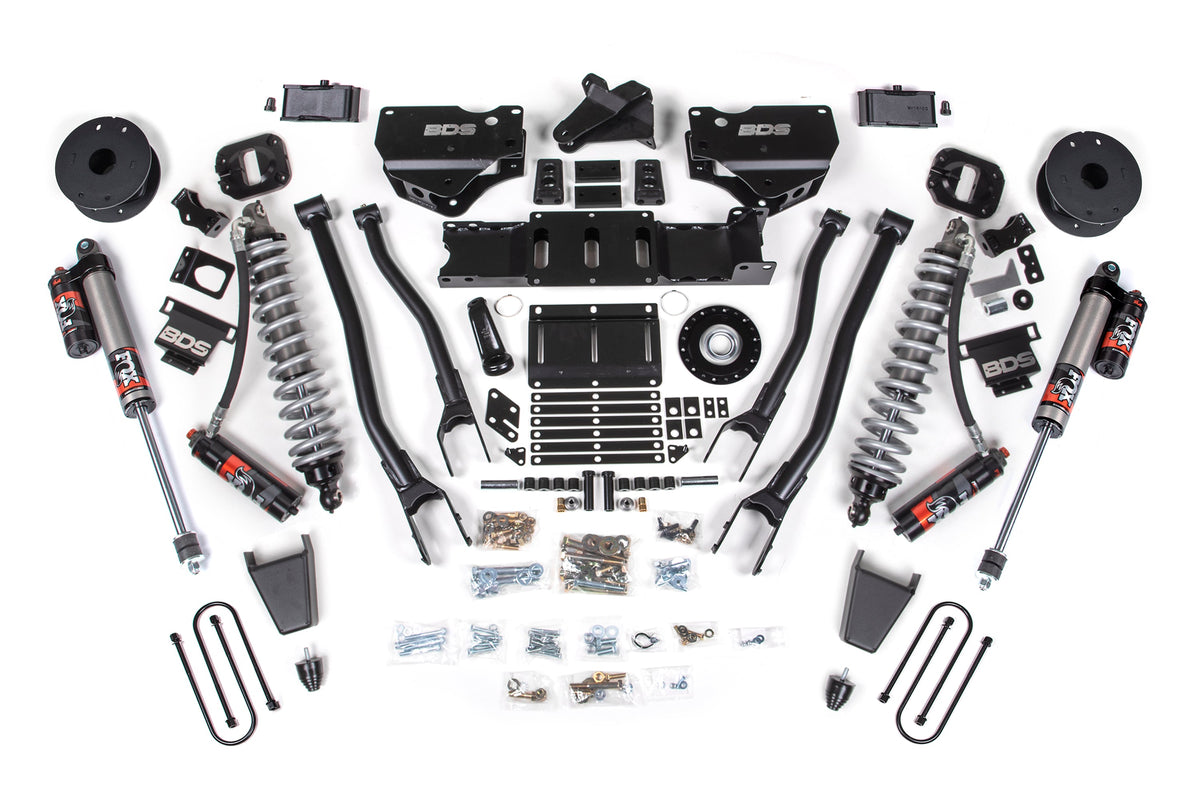 BDS 2025-2026 Fits RAM 3500 Diesel 4" 4-Link Suspension Lift Kit W/ Indexing Ring, 3" Rear Lift, Block W/ OE Air Assist FOX 2.5 Pes C/o, FOX 2.5 Ifp Ps C/o 2159PES