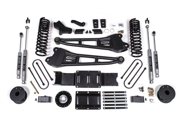 BDS 2025-2026 Fits RAM 3500 Gas 4" Radius Arm Suspension Lift Kit W/ Indexing Ring, 3" Rear Lift, OE Air Bag NX2 Shocks 2174H