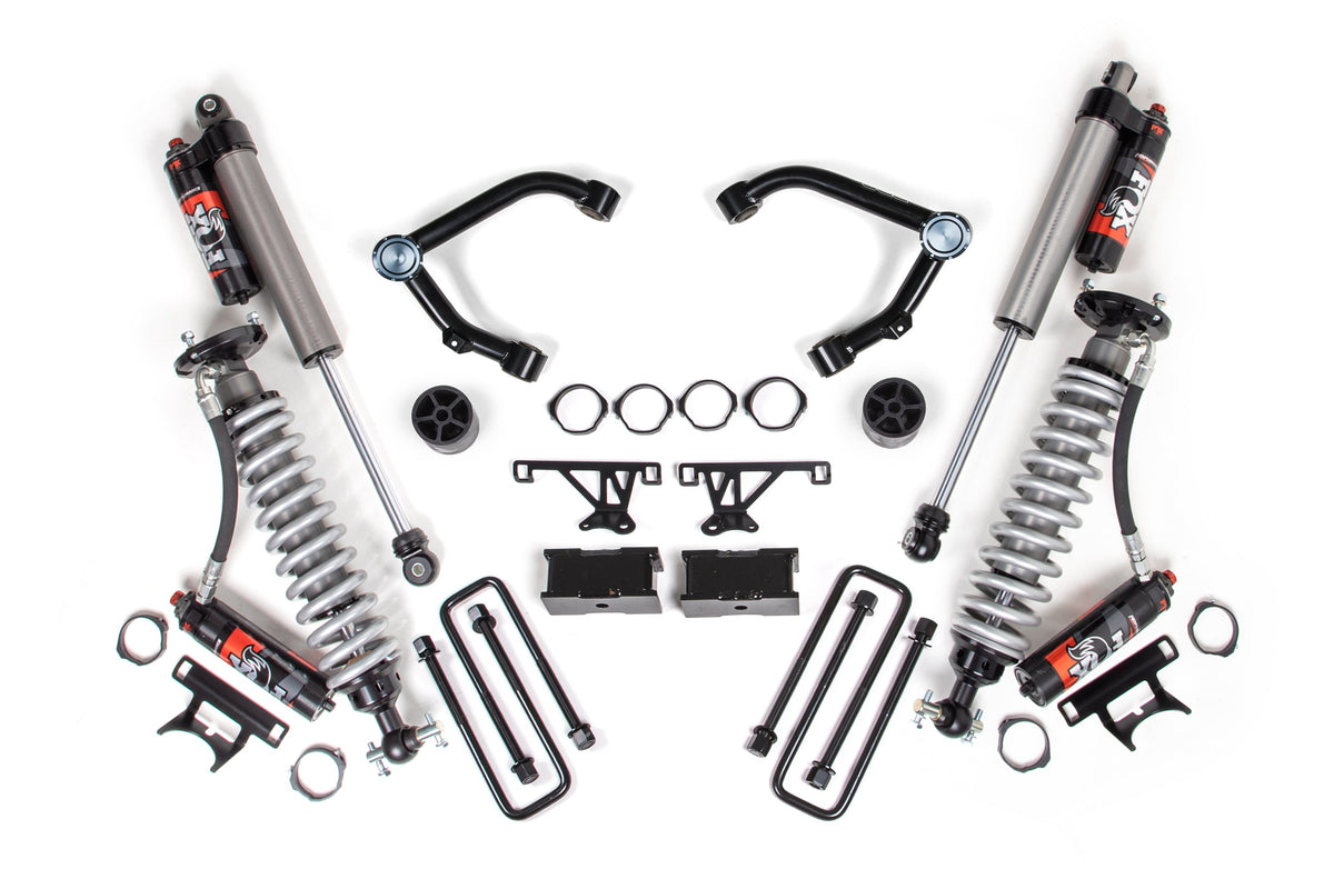 BDS 2014-2018 Fits GM 1500 4WD 3" Suspension Lift Kit Aluminum / Stamped Steel OE Uca , 1" Rear Lift, Block FOX 2.5 Pes C/o, FOX 2.5 Pes Shocks 758PES