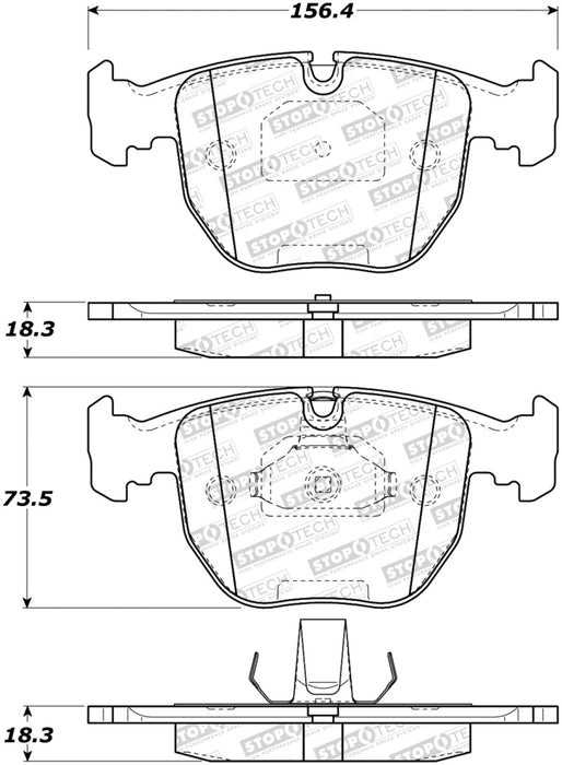 StopTech Sport Brake Pads w/Shims and Hardware Front 309.06811