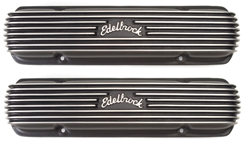 Edelbrock Valve Cover Classic Series Pontiac 1962-1979 301-455 CI V8 Black 41303