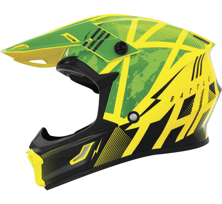THH T-710X Battle MX Offroad Helmet Green/Black MD