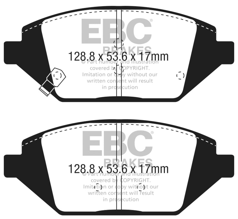 EBC 2016+ Chevrolet Spark 1.4L Greenstuff Front Brake Pads DP23058