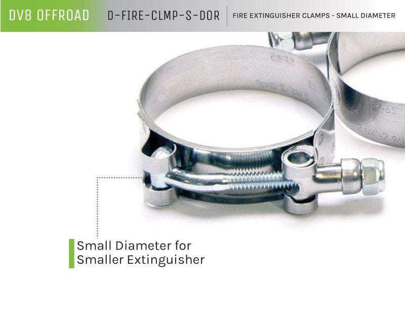 Dv8 Offroad Clamps D-Fire-Clmp-S-Dorsmall Fire Extinguisher Clamps; Pair D-FIRE-CLMP-S-DOR