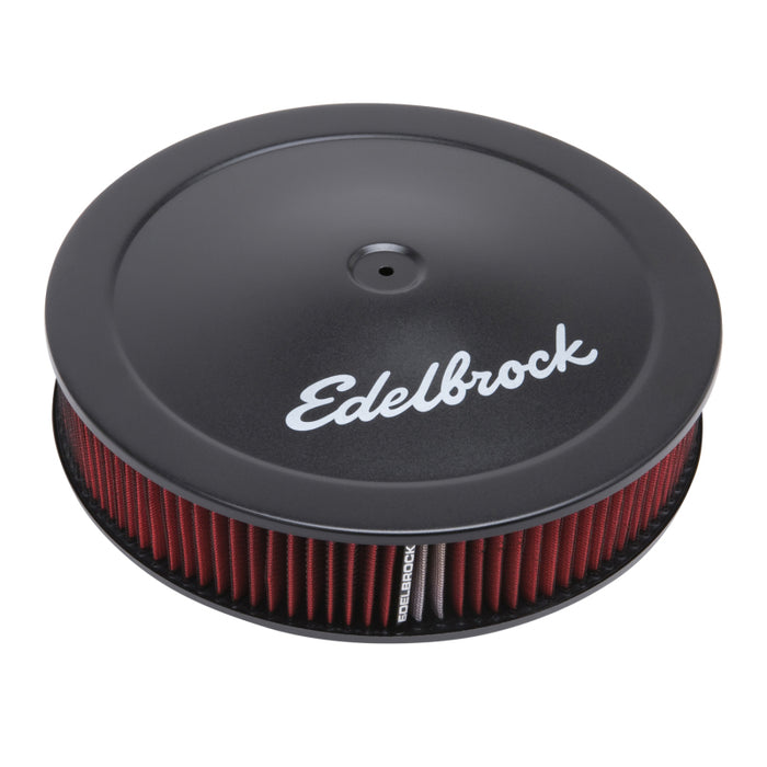 Edelbrock Air Cleaner Pro-Flo Series Round 14 In Diameter Cloth Element 3/8Indropped Base Black 1225