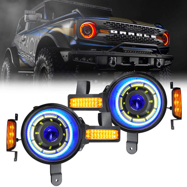 Oracle 2021+ Ford Bronco Oculus Bi-LED Projector Headlights ColorSHIFT LED SEE WARRANTY 5886-BC2