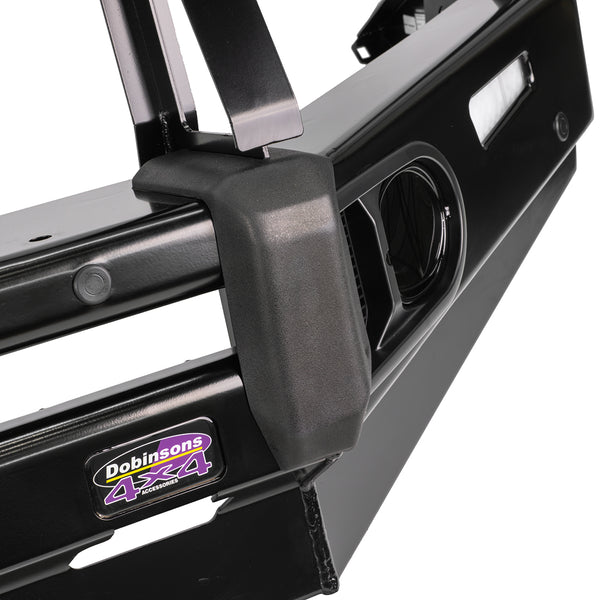 Dobinsons Black Deluxe Bull Bar Fits Toyota Land Cruiser 200 Series 2016+ - (with Halogen Fog Lights Included) - BU59-5545