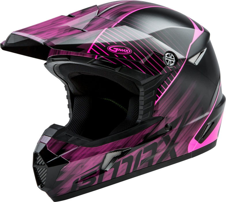 Gmax Mx-46 Off-Road Colfax Helmet Black/Hi-Vis Pink Sm G3462224