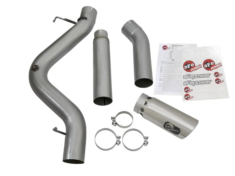 aFe LARGE Bore HD 5in Exhausts DPF-Back SS w/ Pol Tips 16-17 GM Diesel Truck V8-6.6L (td) LML/L5P 49-44081-P