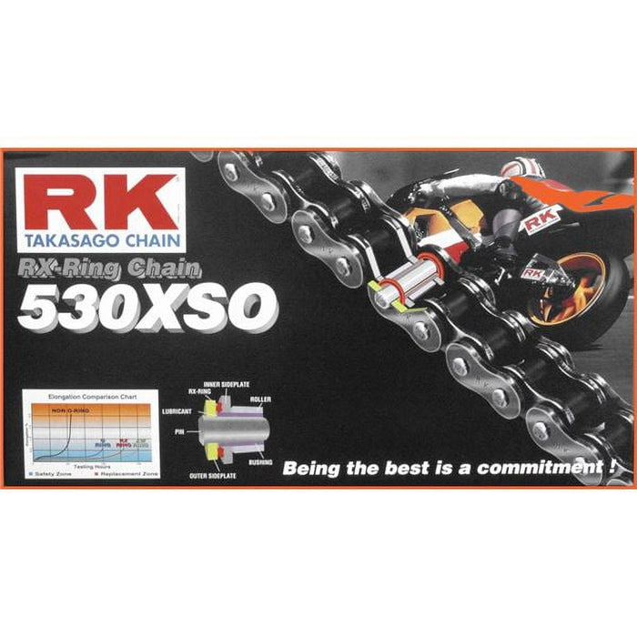 RK 530XSOZ1 High Perform Street Sport RX-Ring Motorcycle Chain - 118 Link