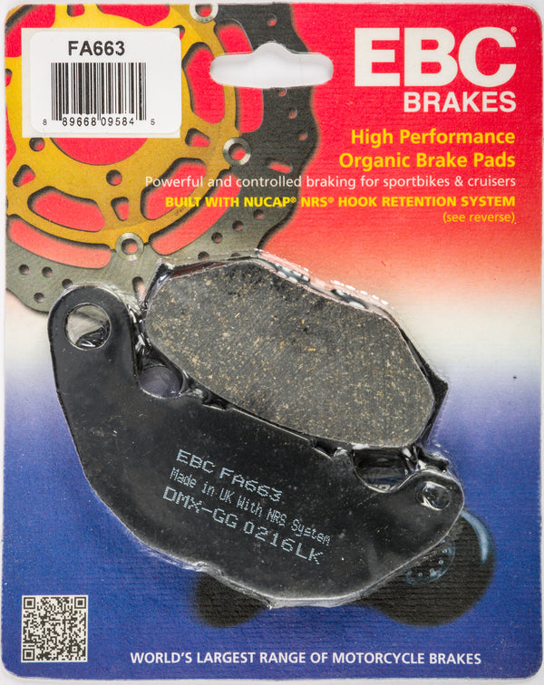EBC Brakes FA663 Organic Disc Brake Pad, Black
