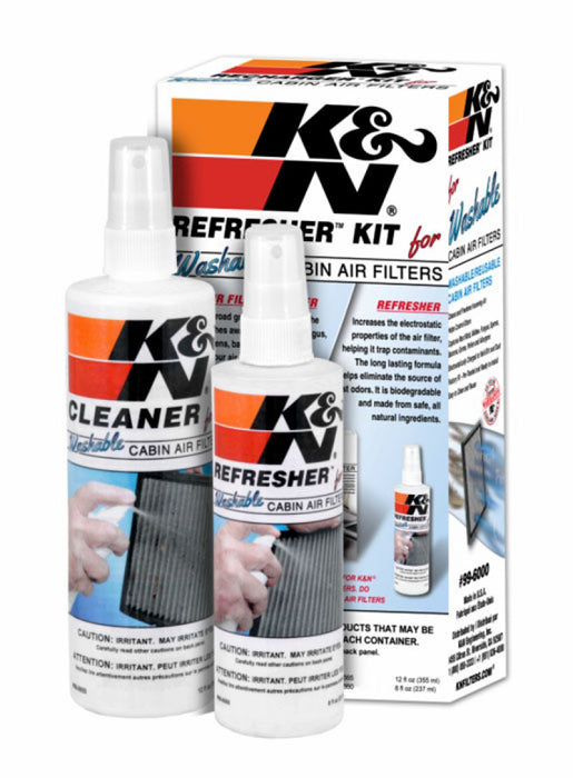 K&N Cabin Filter Cleaning Kit: Spray Bottle Filter Cleaner And Refresher Kit;