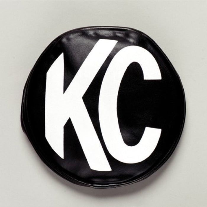 Kc Hilites 5" Light Cover Round Soft Vinyl Pair Black White Kc Logo 5400