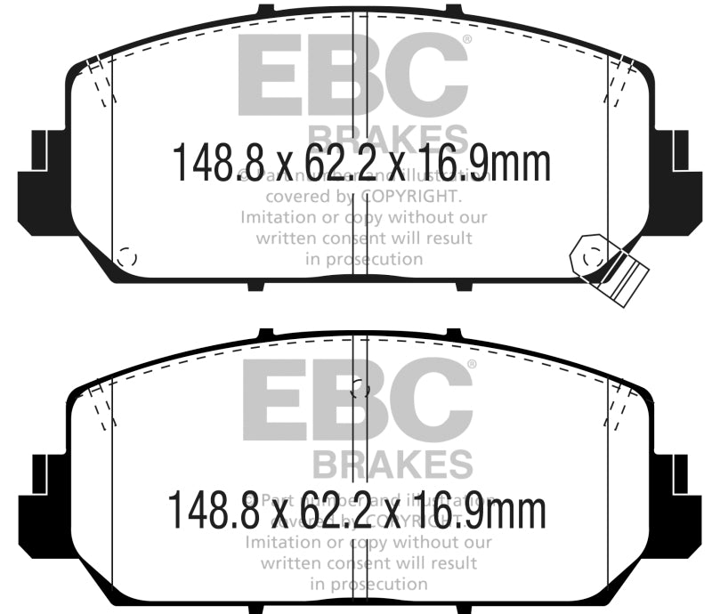 EBC 16+ Acura ILX 2.4 Greenstuff Front Brake Pads DP23049