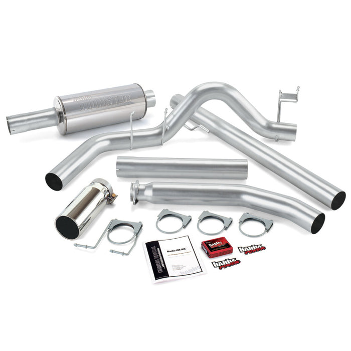 Banks Power 98-00 Compatible with Dodge 5.9L Ext Cab Git-Kit SS Single Exhaust w/ Chrome Tip 49358