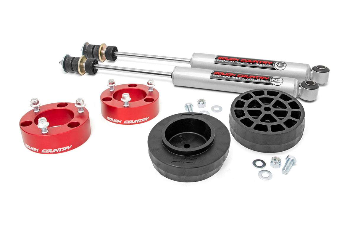 Rough Country 3 Inch Lift Kit Red Spacers Fits toyota4Runner (03-09)/FJ Cruiser (07-14) 76530RED