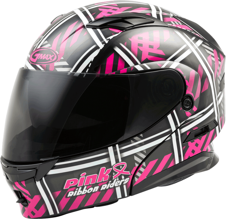 Gmax Md-01 Pink Ribbon Riders Helmet Black/Pink Md G1012405