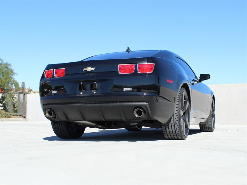 aFe MACHForce XP Exhaust 2.5in Stainless Steel CB/10-13 Chevy Camaro V6-3.6L (td) (gloss blk tip) 49-44042-B