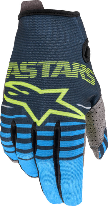 Alpinestars 3541820-7630-L Youth Radar Gloves Navy/Aqua Lg