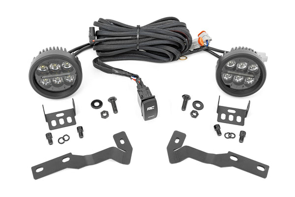 Rough Country LED Light Ditch Mount |Black Series Round 3.5 Inch Amber DRL Fits toyotaTacoma (16-23) 71085